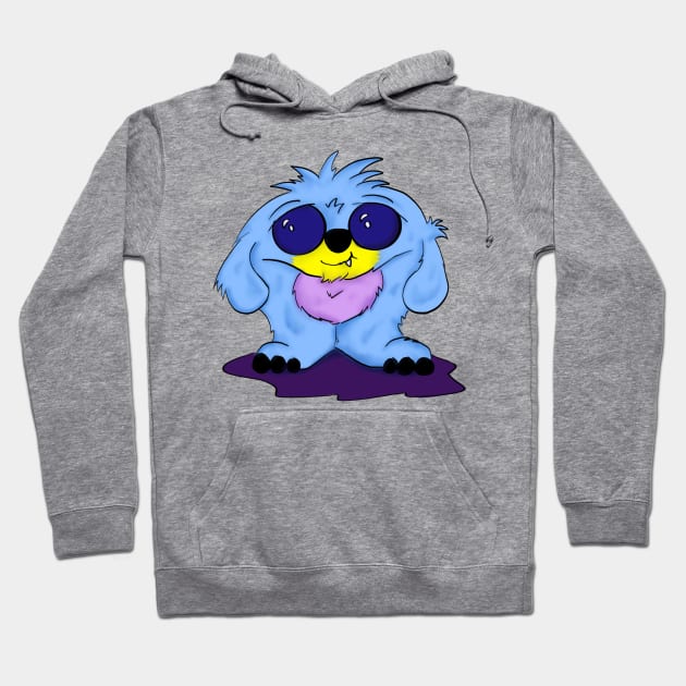 Cute Blue Monster Hoodie by skrbly